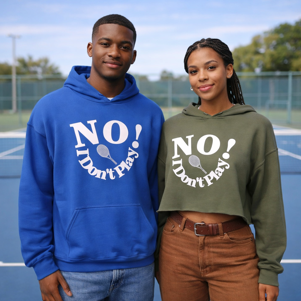 NO! I Don't Play.. Tennis: Crop Top, Hoodie, and Classic Sweatshirts