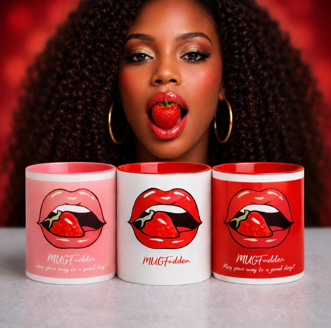 MUGFadden: Stunning Strawberry Lips Mugs