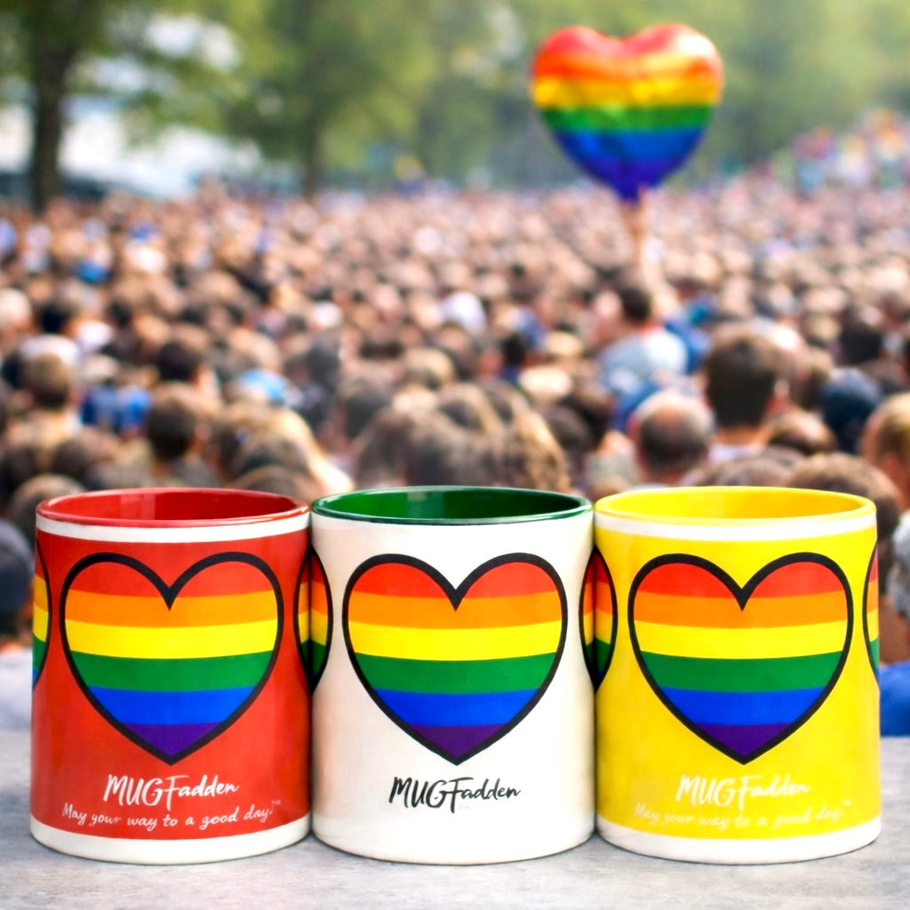 MUGFadden: Rainbow Heart Mugs